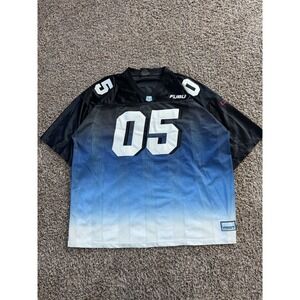 Vintage Fubu Jersey Mens 3XL Black Blue Sport 05 Hip Hop Street Wear Football